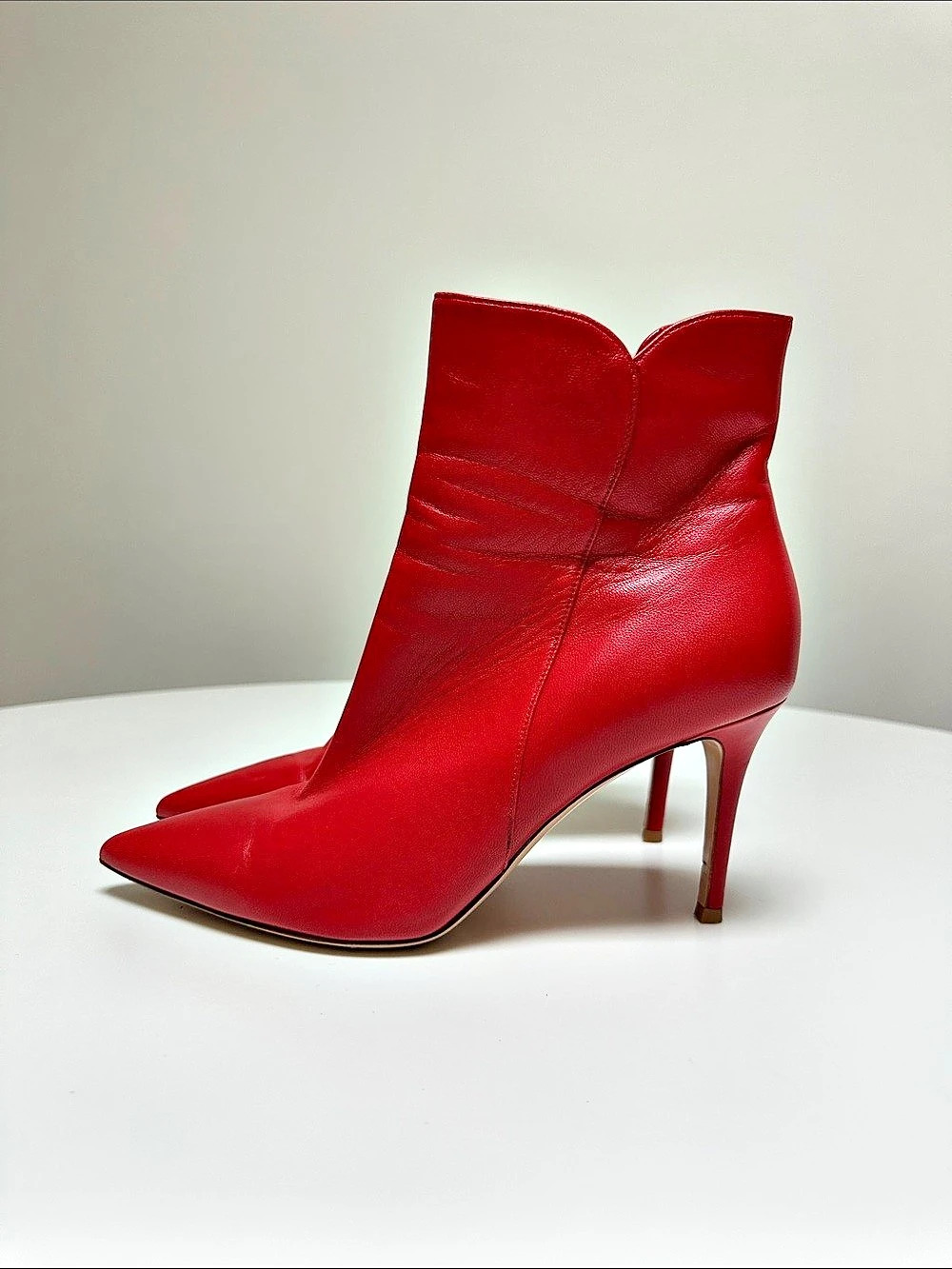 Gianvito Rossi | Red Leather Ankle Boots